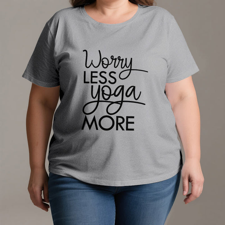 Camiseta Olivenorma "Preocúpate menos, haz más yoga" para amantes del yoga. Camiseta de meditación. - image 3