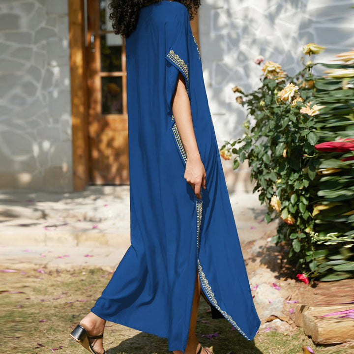 Vestido caftán playero Olivenorma con bordados para vacaciones