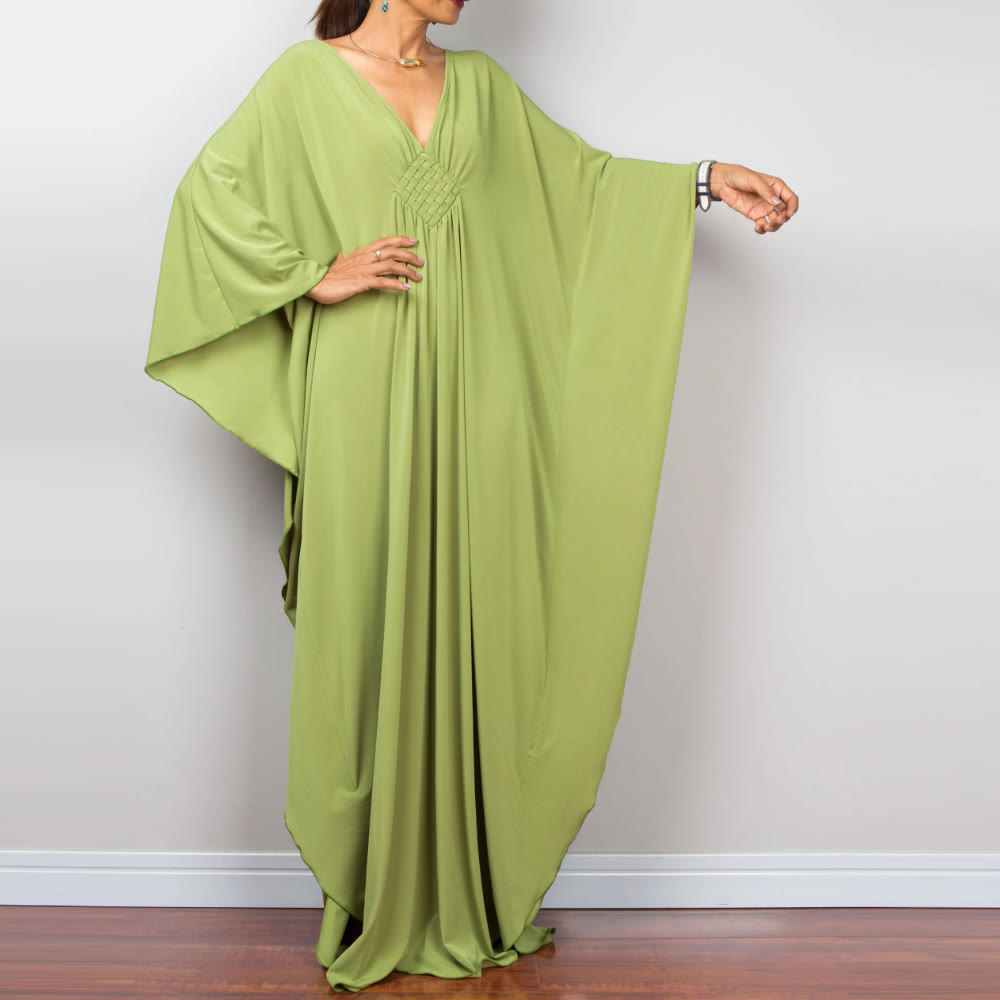 Vestido caftán con diseño tejido y camisa de protección solar de Olivenorma Beach