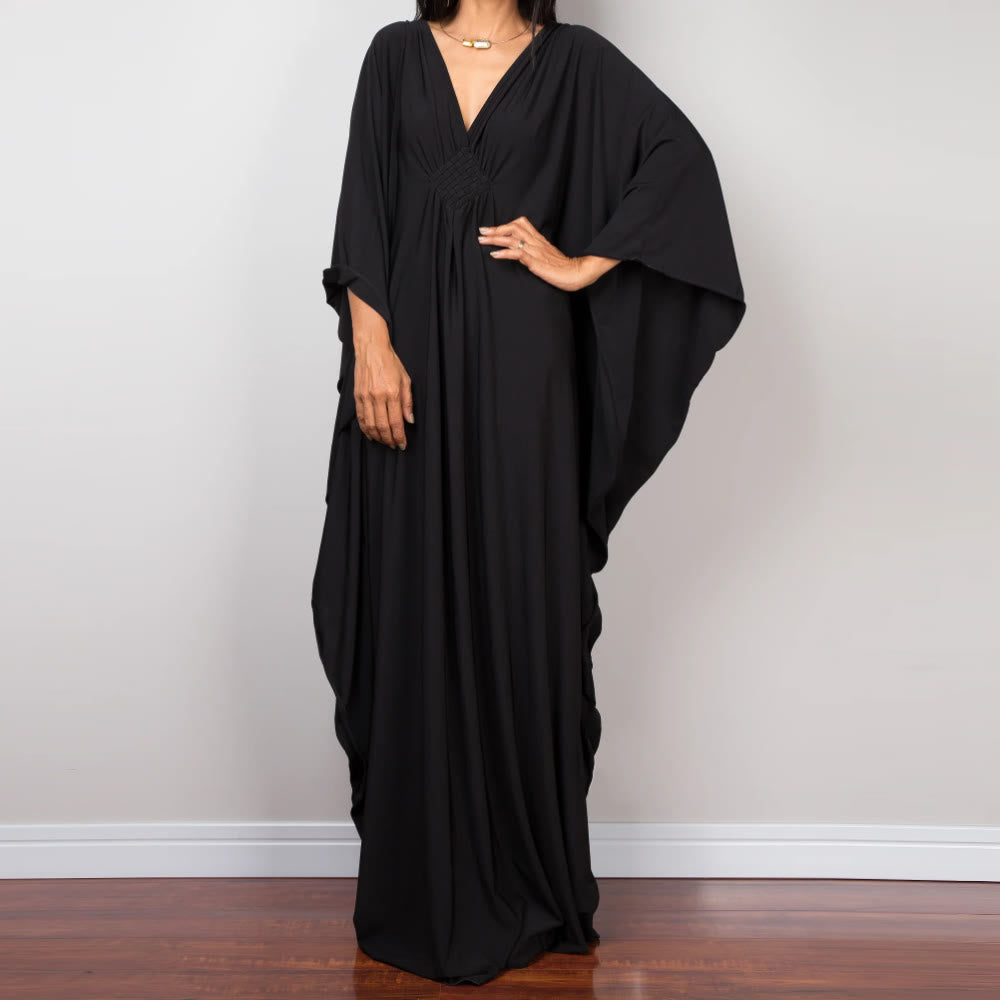 Vestido caftán con diseño tejido y camisa de protección solar de Olivenorma Beach