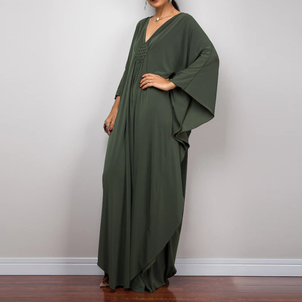 Vestido caftán con diseño tejido y camisa de protección solar de Olivenorma Beach
