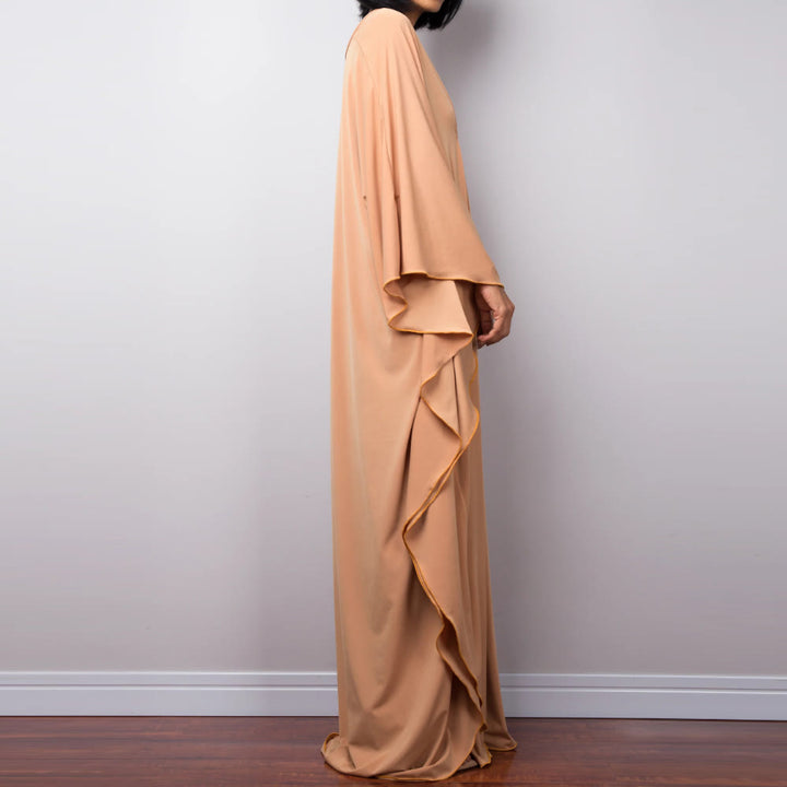 Vestido caftán con diseño tejido y camisa de protección solar de Olivenorma Beach