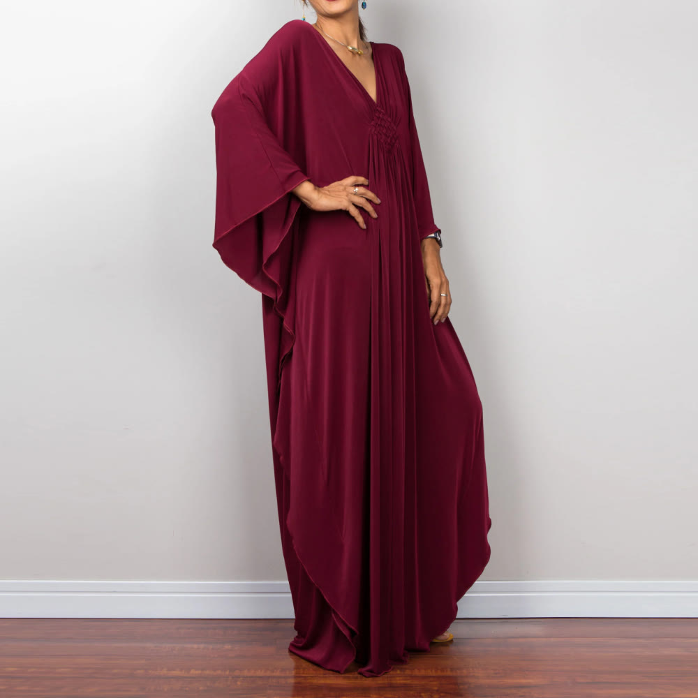 Vestido caftán con diseño tejido y camisa de protección solar de Olivenorma Beach