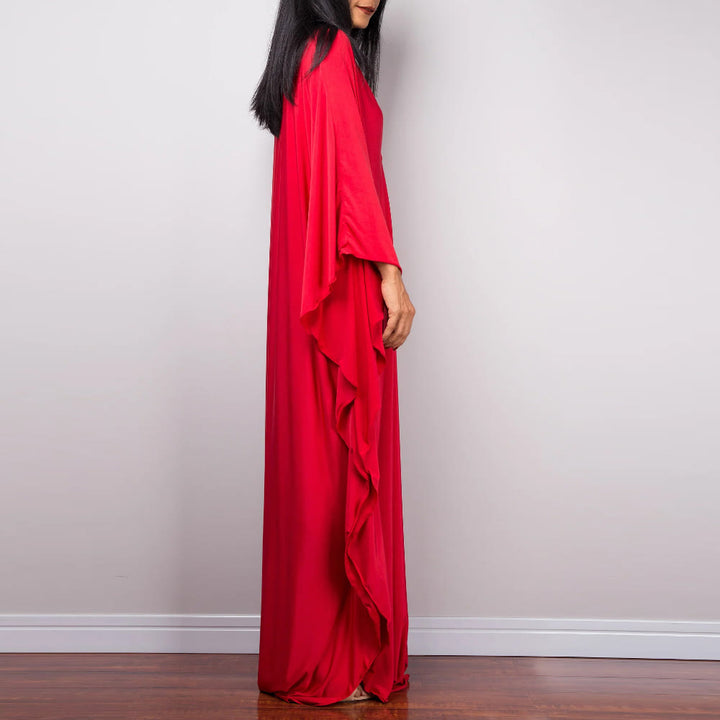 Vestido caftán con diseño tejido y camisa de protección solar de Olivenorma Beach