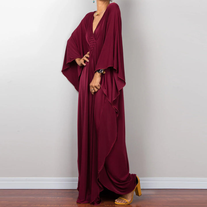 Vestido caftán con diseño tejido y camisa de protección solar de Olivenorma Beach