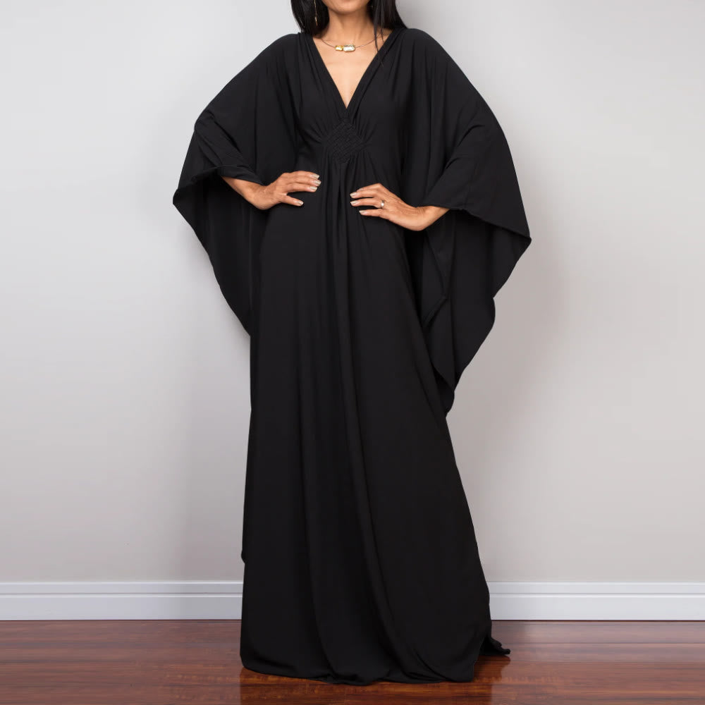 Vestido caftán con diseño tejido y camisa de protección solar de Olivenorma Beach