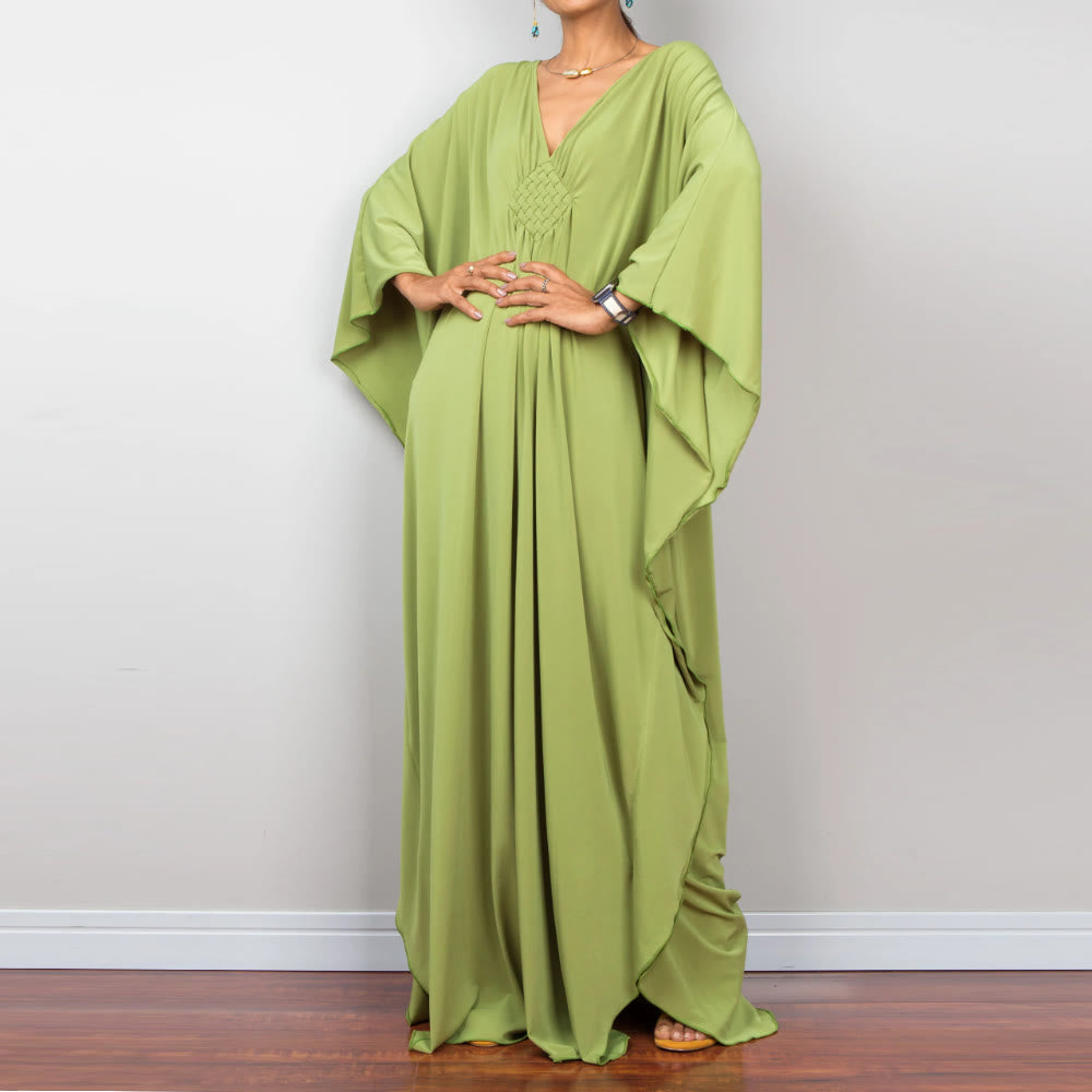 Vestido caftán con diseño tejido y camisa de protección solar de Olivenorma Beach