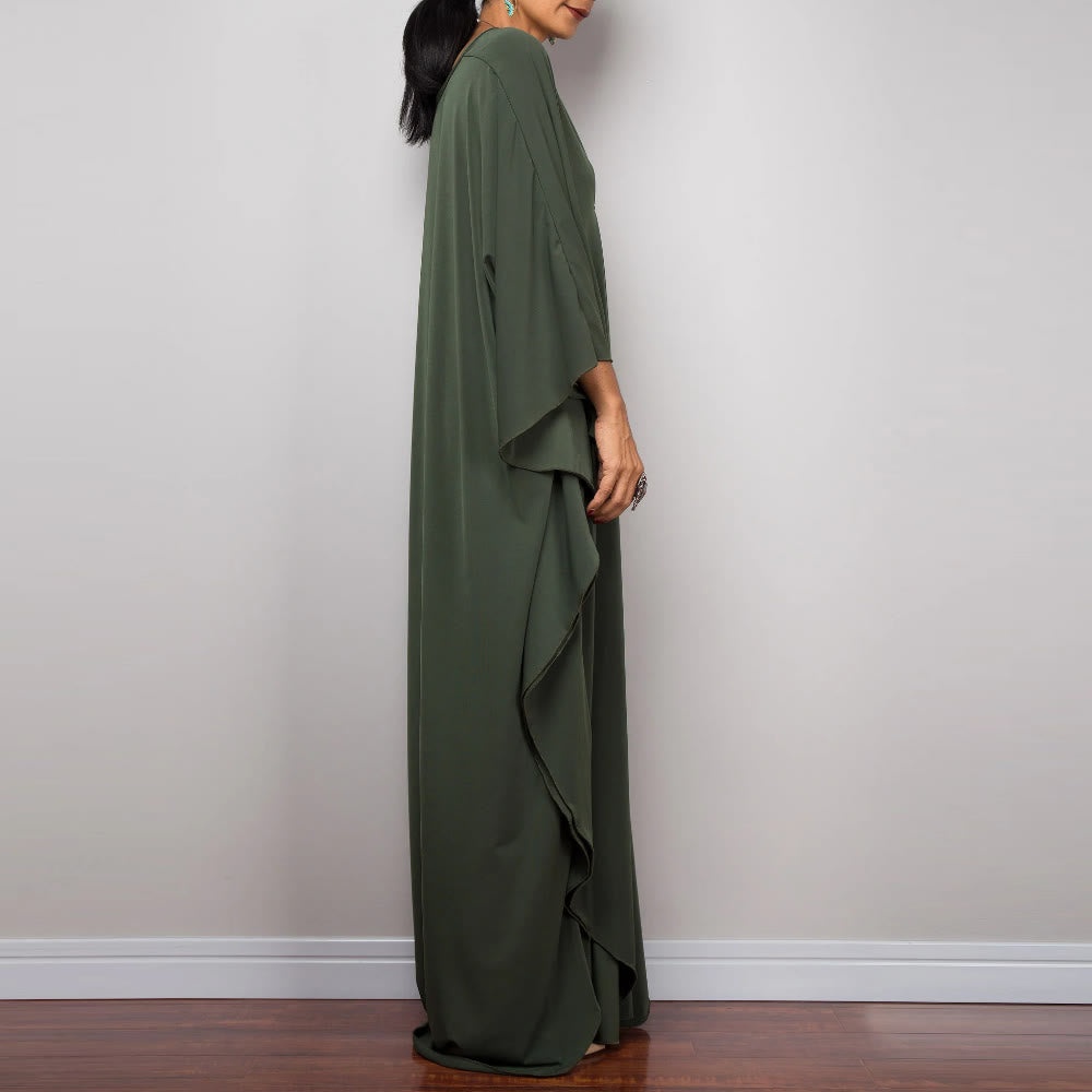 Vestido caftán con diseño tejido y camisa de protección solar de Olivenorma Beach
