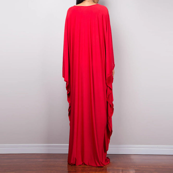 Vestido caftán con diseño tejido y camisa de protección solar de Olivenorma Beach