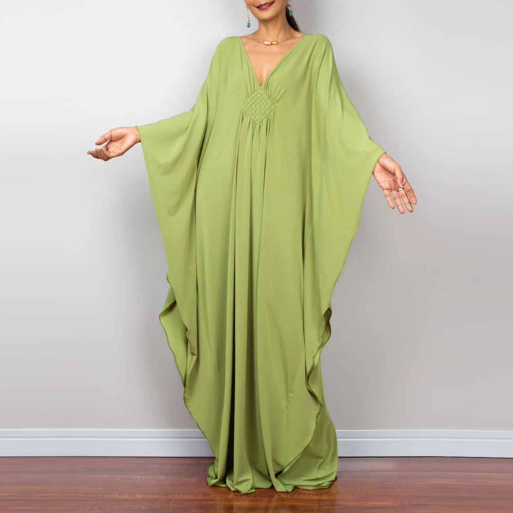 Vestido caftán con diseño tejido y camisa de protección solar de Olivenorma Beach