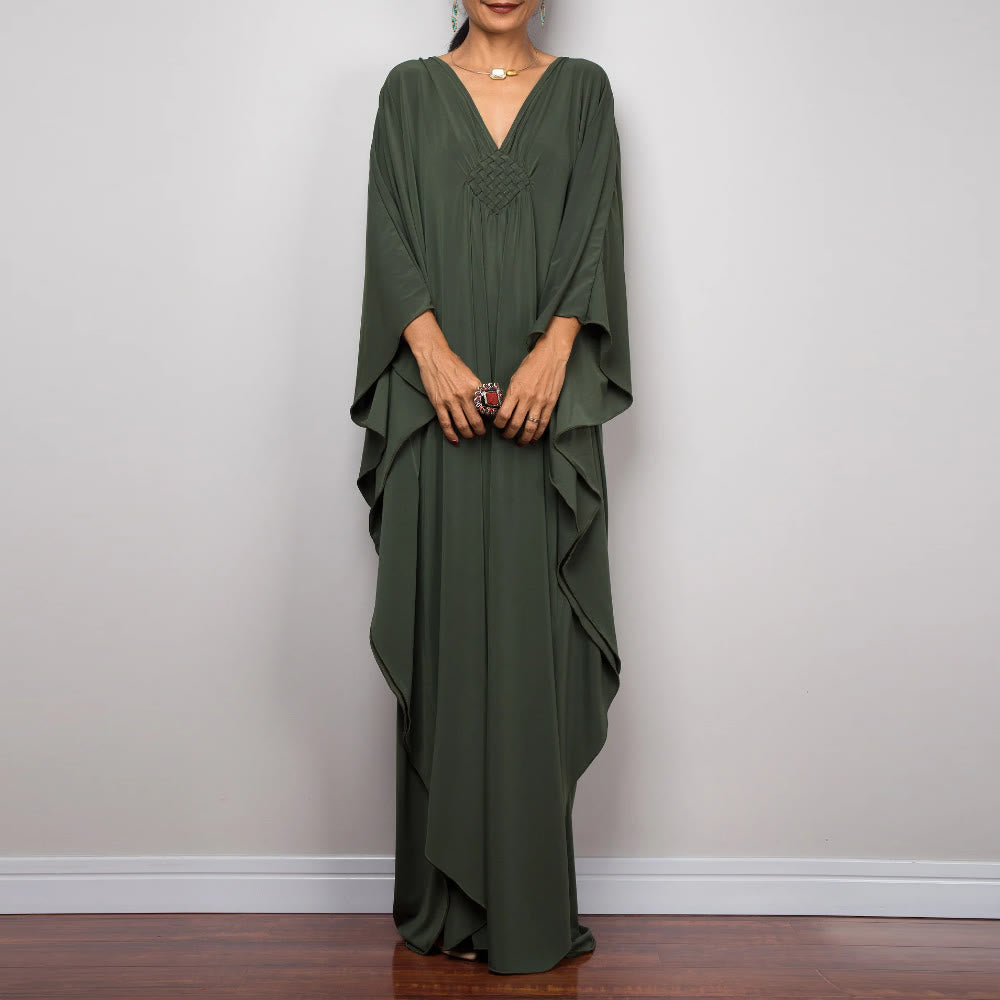 Vestido caftán con diseño tejido y camisa de protección solar de Olivenorma Beach