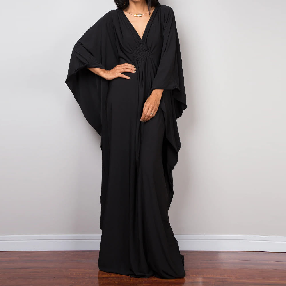Vestido caftán con diseño tejido y camisa de protección solar de Olivenorma Beach