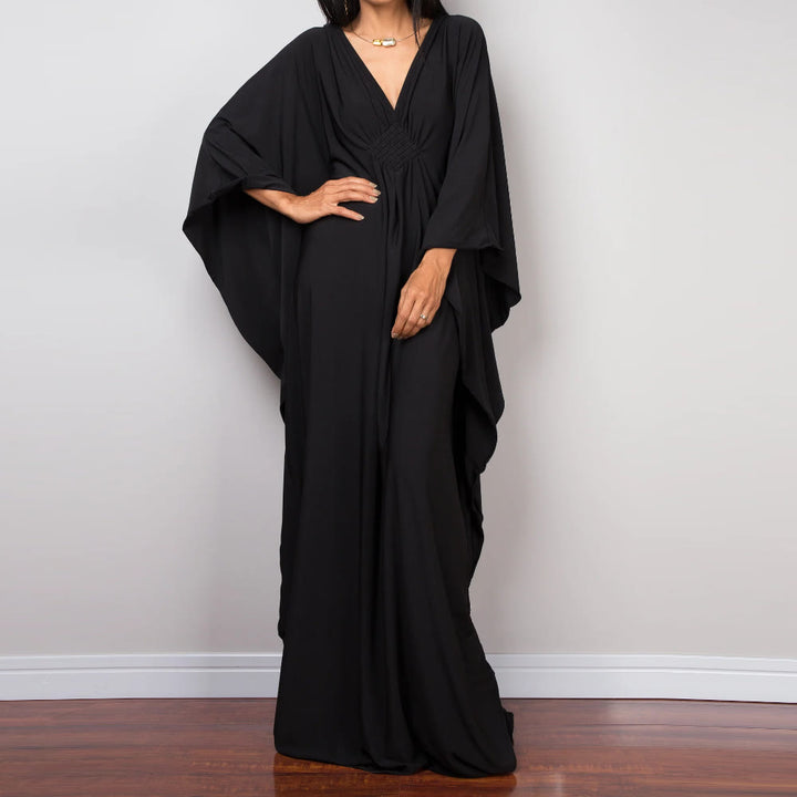 Vestido caftán con diseño tejido y camisa de protección solar de Olivenorma Beach
