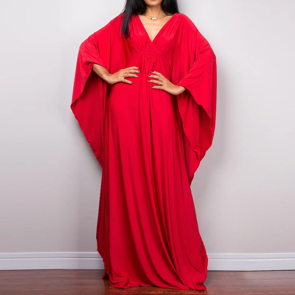 Vestido caftán con diseño tejido y camisa de protección solar de Olivenorma Beach