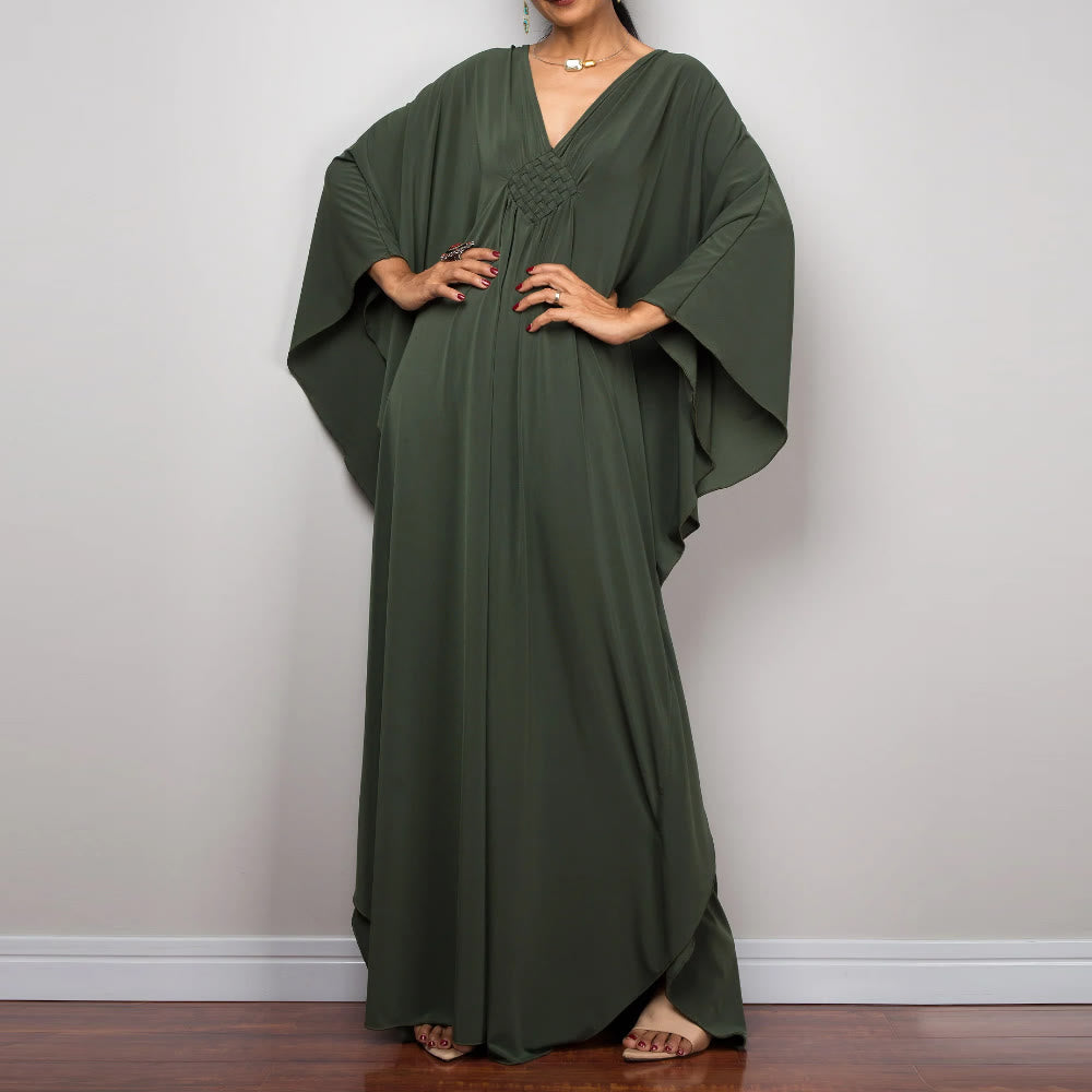Vestido caftán con diseño tejido y camisa de protección solar de Olivenorma Beach