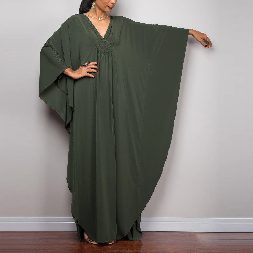 Vestido caftán con diseño tejido y camisa de protección solar de Olivenorma Beach