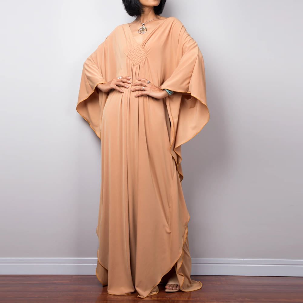 Vestido caftán con diseño tejido y camisa de protección solar de Olivenorma Beach