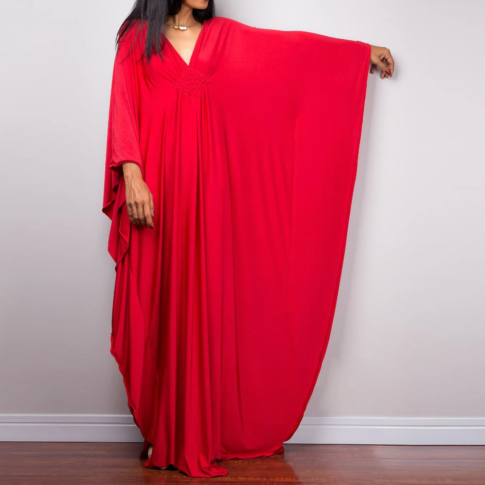 Vestido caftán con diseño tejido y camisa de protección solar de Olivenorma Beach