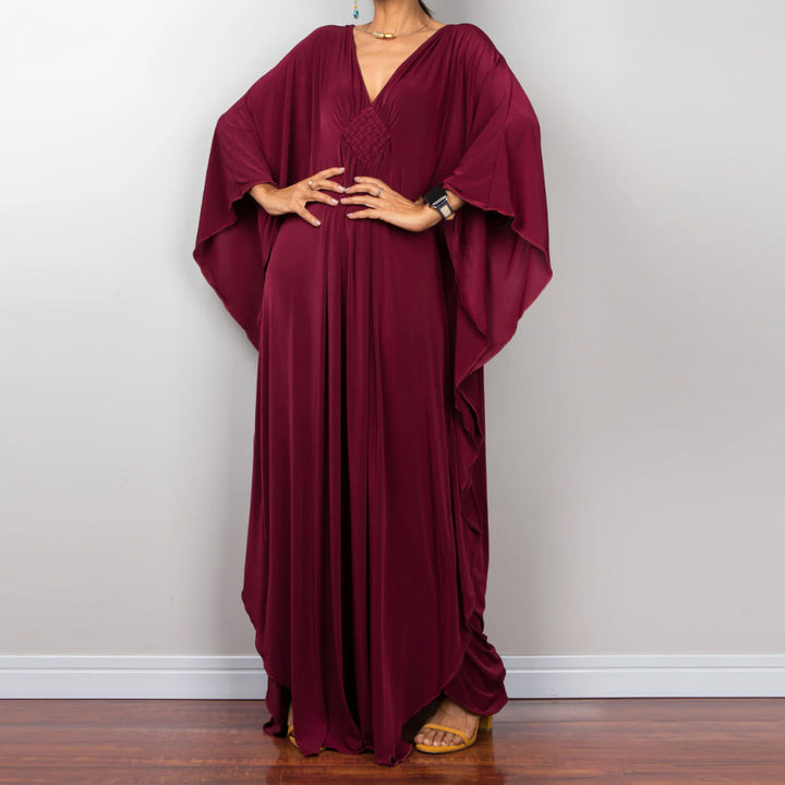 Vestido caftán con diseño tejido y camisa de protección solar de Olivenorma Beach