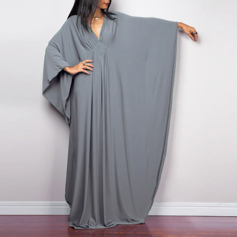 Vestido caftán con diseño tejido y camisa de protección solar de Olivenorma Beach