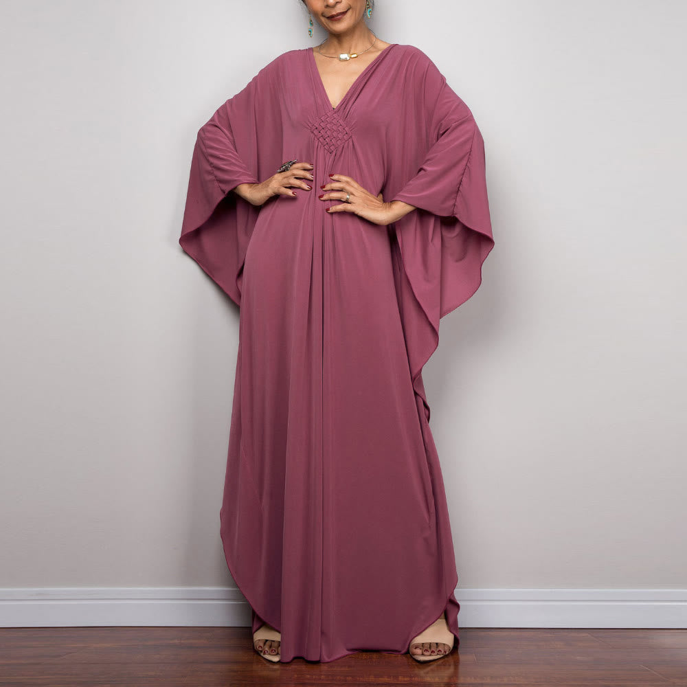 Vestido caftán con diseño tejido y camisa de protección solar de Olivenorma Beach