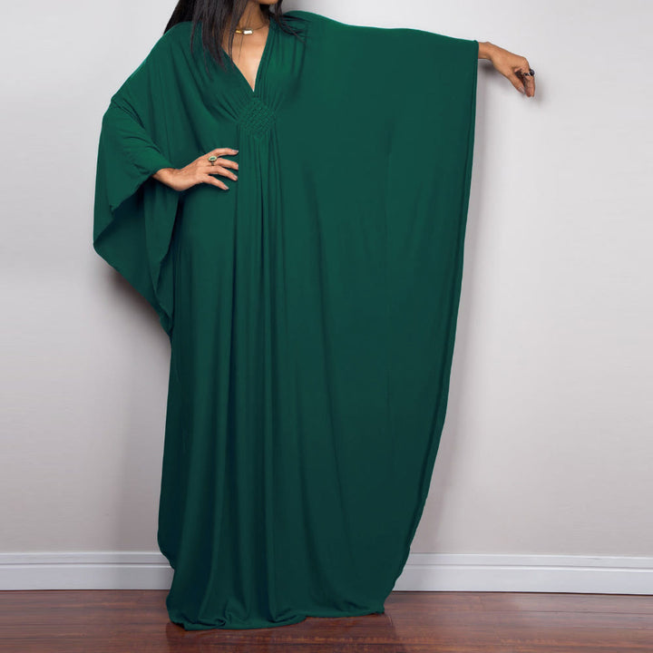 Vestido caftán con diseño tejido y camisa de protección solar de Olivenorma Beach