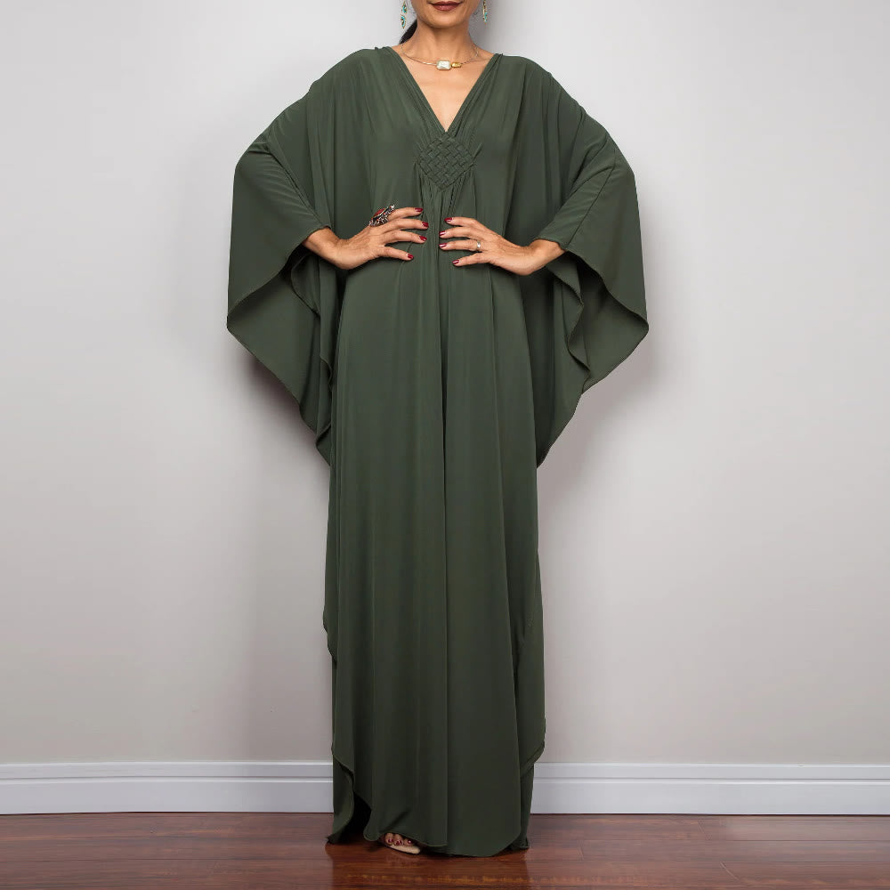 Vestido caftán con diseño tejido y camisa de protección solar de Olivenorma Beach