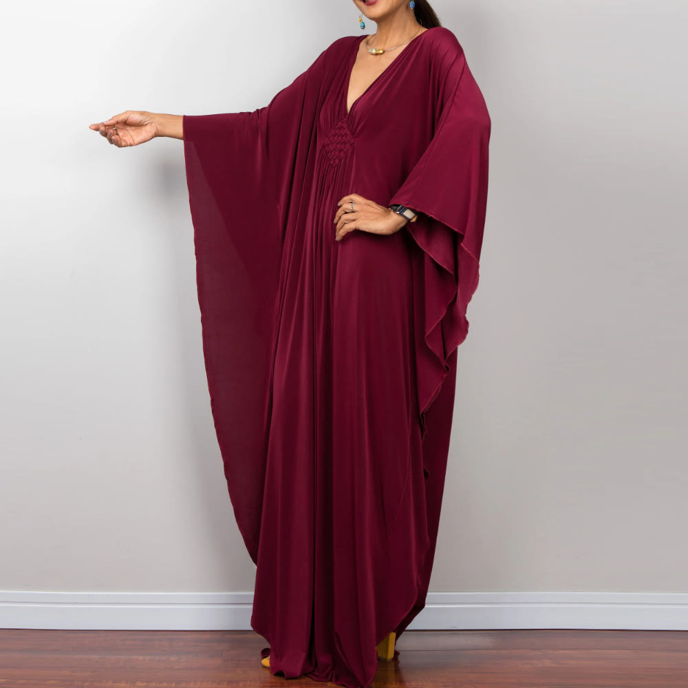 Vestido caftán con diseño tejido y camisa de protección solar de Olivenorma Beach