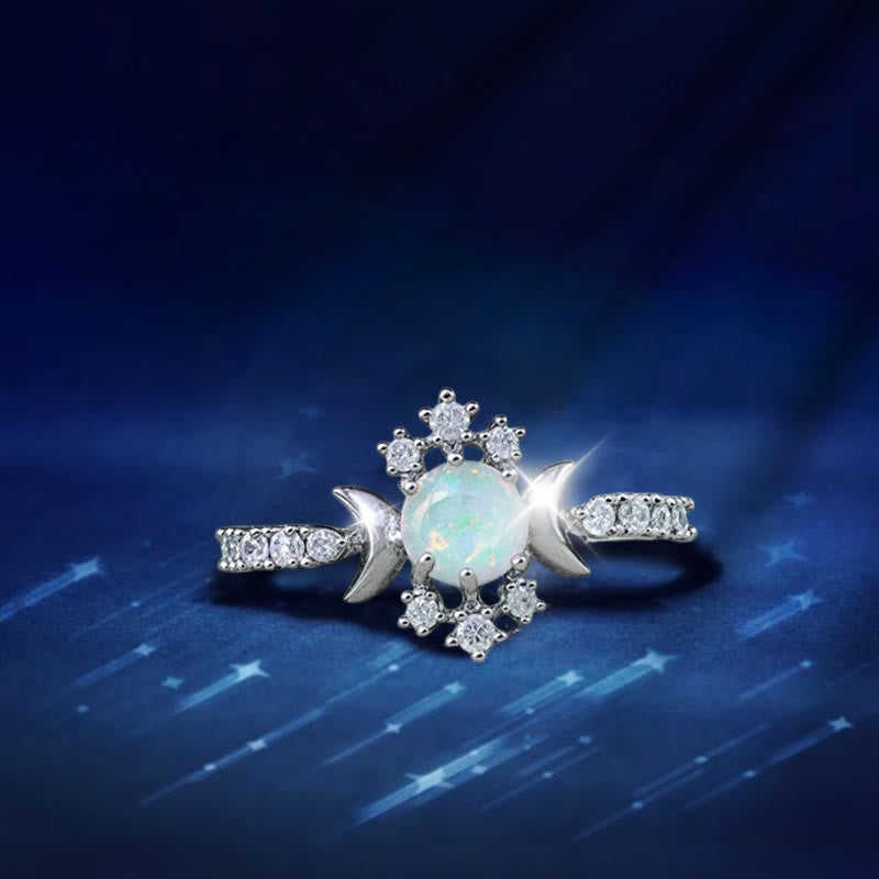 Anillo de ópalo con nudo lunar del druida Olivenorma - Estados Unidos 10 - image 1