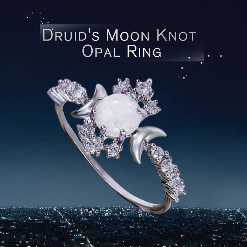 Anillo de ópalo con nudo lunar del druida Olivenorma - image 3
