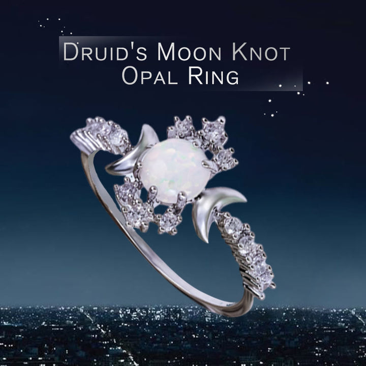 Anillo de ópalo con nudo lunar del druida Olivenorma - image 3