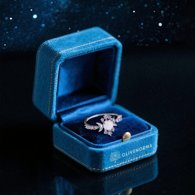 Anillo de ópalo con nudo lunar del druida Olivenorma - image 4