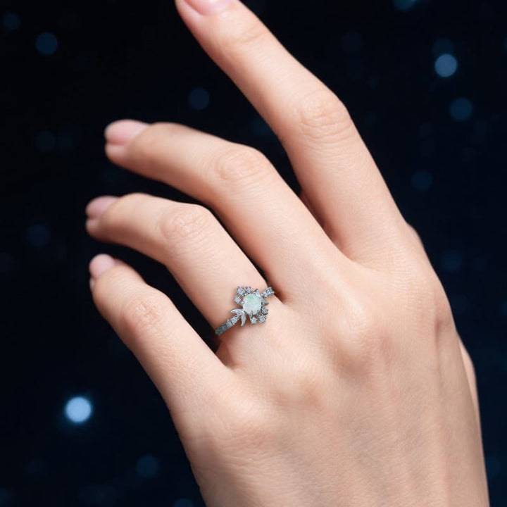 Anillo de ópalo con nudo lunar del druida Olivenorma - image 2