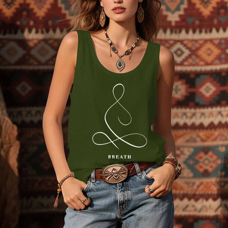 Camiseta de yoga Olivenorma "CALMA" y "RESPIRACIÓN" Camiseta sin mangas espiritual - image 22