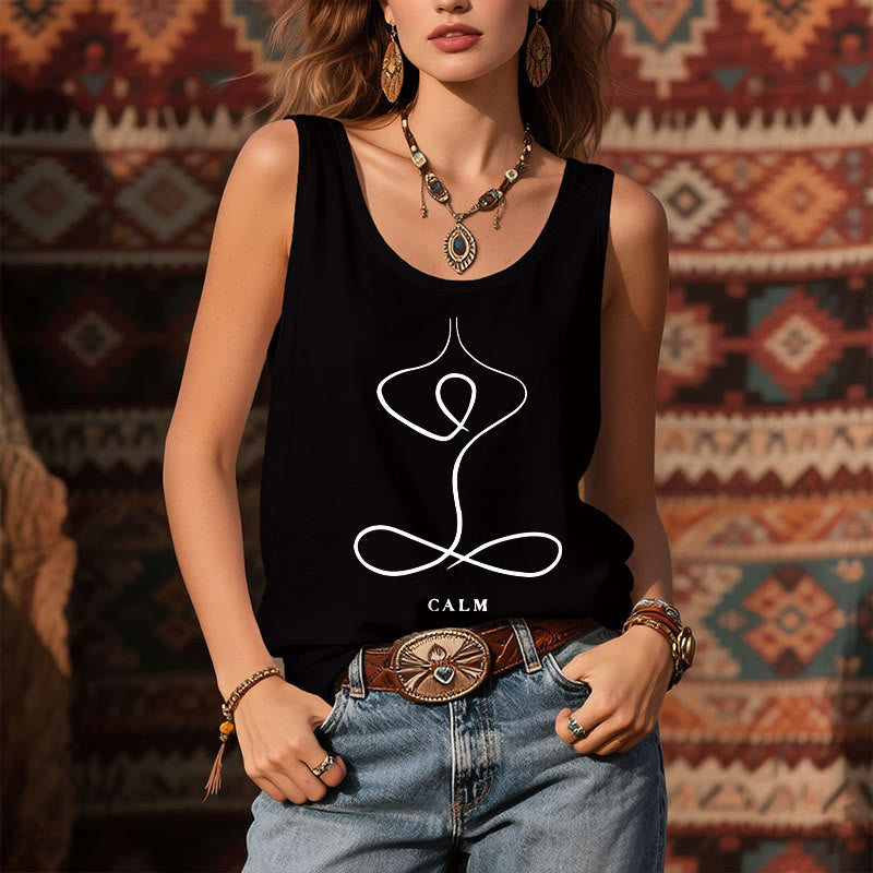 Camiseta de yoga Olivenorma "CALMA" y "RESPIRACIÓN" Camiseta sin mangas espiritual - image 5