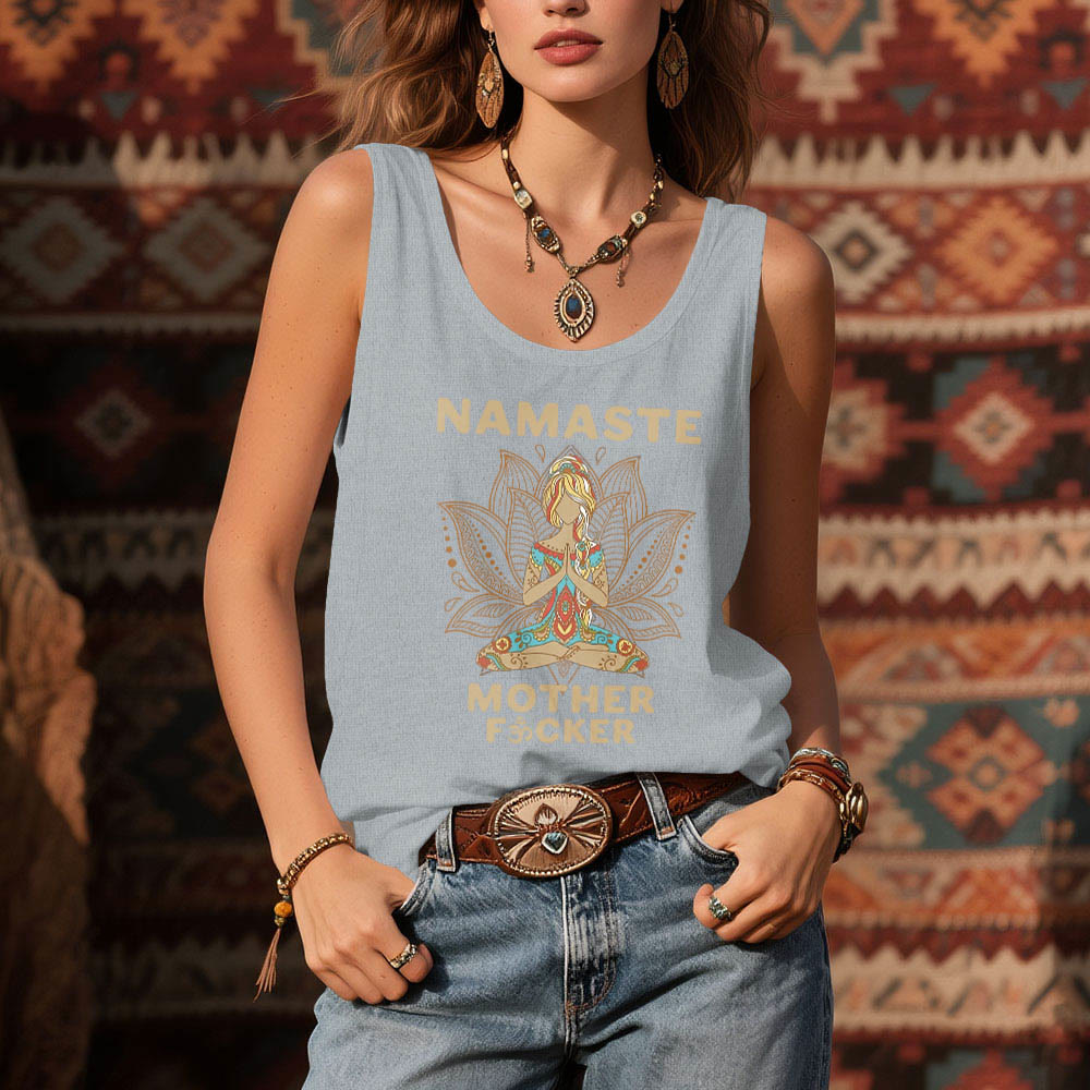 Olivenorma "NAMASTE MOTHER F*CKER" Lotus Meditation Tank Top Camisa espiritual - image 9
