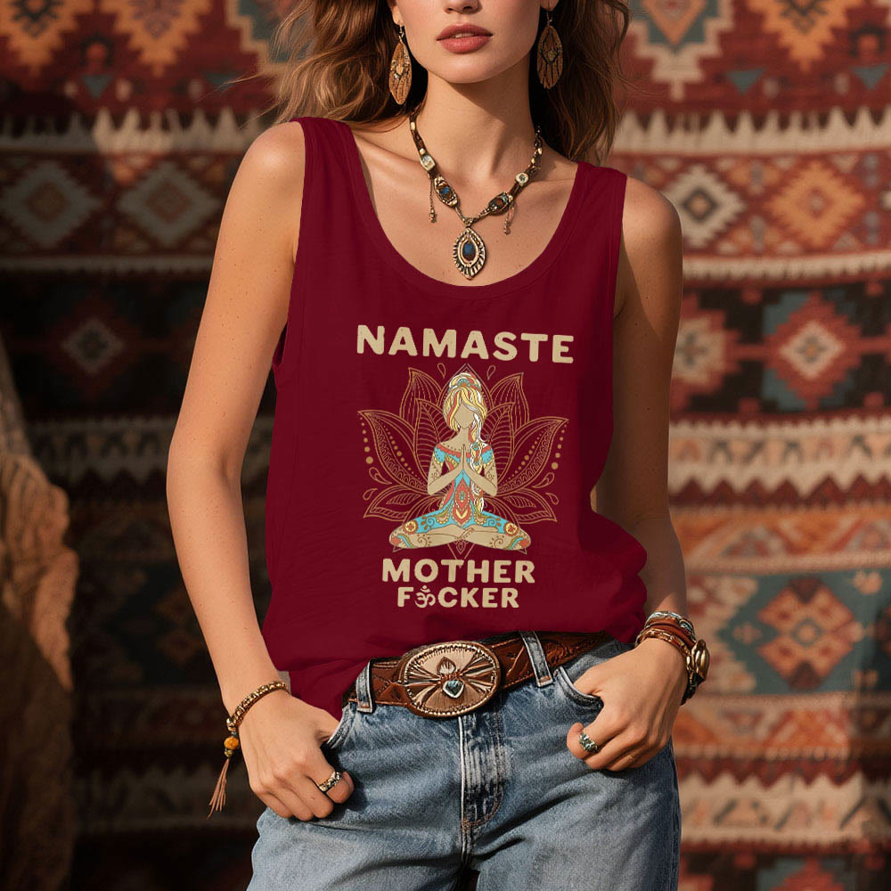 Olivenorma "NAMASTE MOTHER F*CKER" Lotus Meditation Tank Top Camisa espiritual - image 11