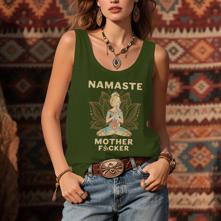 Olivenorma "NAMASTE MOTHER F*CKER" Lotus Meditation Tank Top Camisa espiritual - image 13