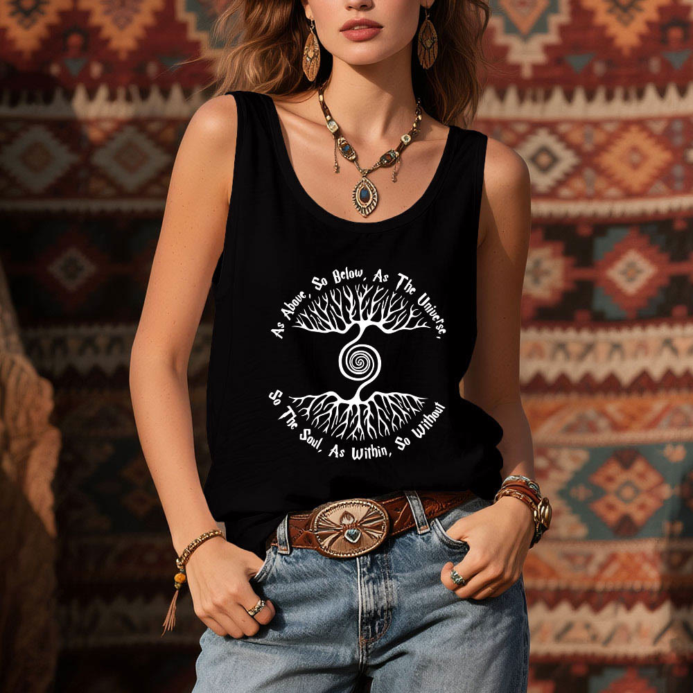 Camiseta sin mangas cómoda para mujer "Como es arriba, es abajo" del Árbol de la Vida de Olivenorma - image 9