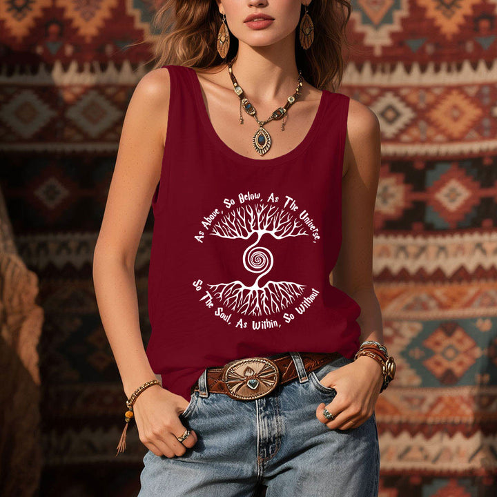 Camiseta sin mangas cómoda para mujer "Como es arriba, es abajo" del Árbol de la Vida de Olivenorma - image 13