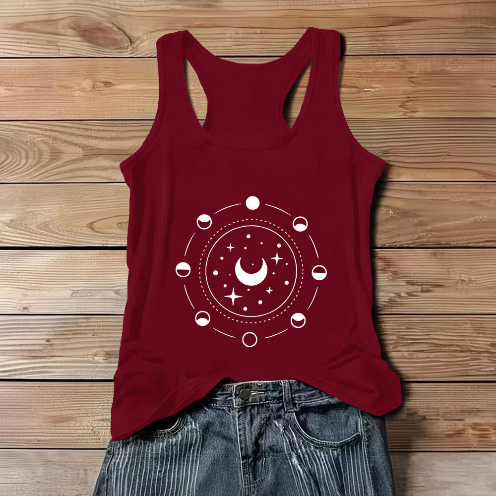 Camiseta Olivenorma con espalda nadadora y fases lunares celestiales para mujer - Rojo - 3XL - image 10