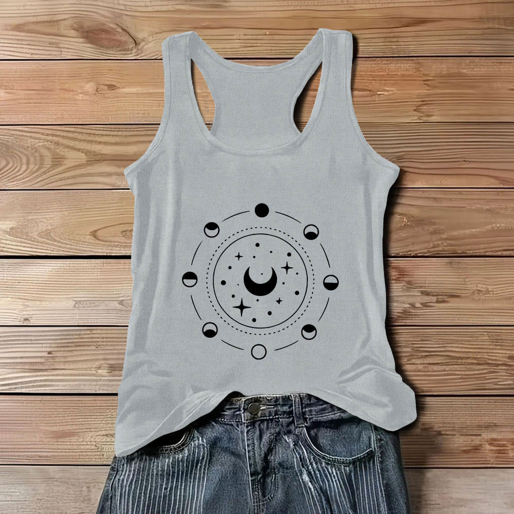 Camiseta Olivenorma con espalda nadadora y fases lunares celestiales para mujer - Gris - 3XL - image 8