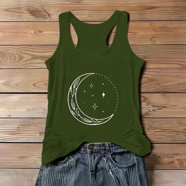 Camiseta de yoga Olivenorma con luna creciente y estrellas celestiales para mujer - Verde - 3XL - image 12
