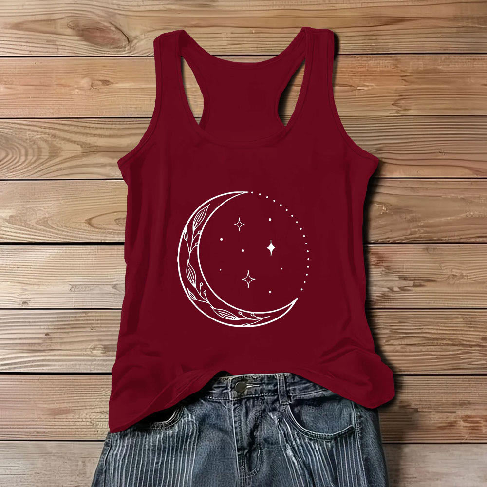 Camiseta de yoga Olivenorma con luna creciente y estrellas celestiales para mujer - Rojo - 3XL - image 10