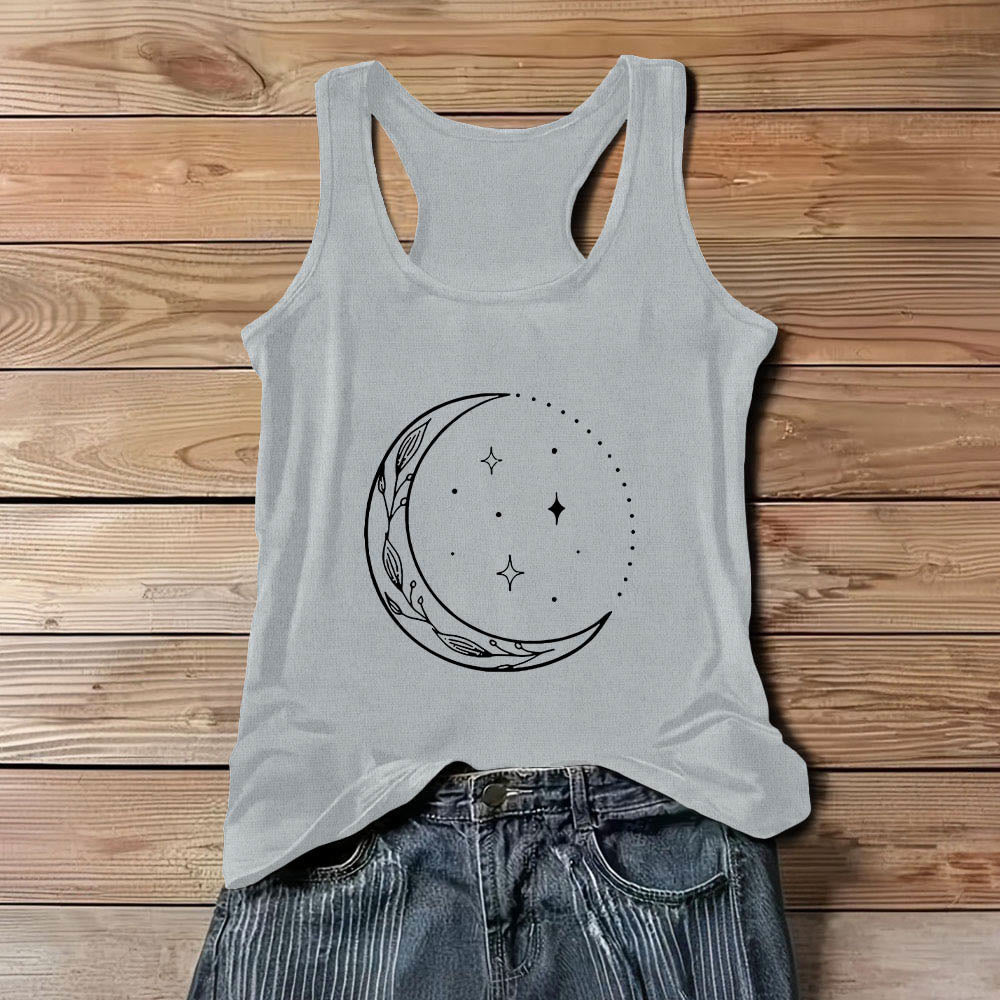 Camiseta de yoga Olivenorma con luna creciente y estrellas celestiales para mujer - Gris - 3XL - image 8