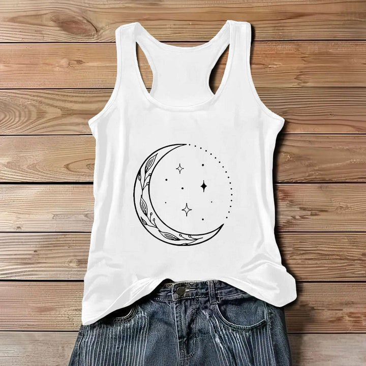 Camiseta de yoga Olivenorma con luna creciente y estrellas celestiales para mujer - Blanco - 3XL - image 6
