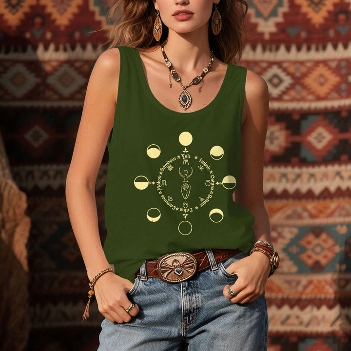 Camiseta sin mangas Olivenorma Rueda del Año Fases Lunares Diosa Poder Femenino - image 12