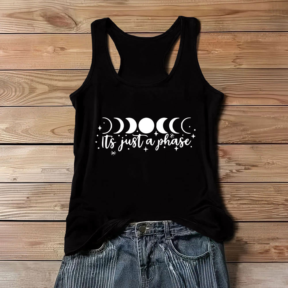 Olivenorma "Es solo una fase" Camiseta sin mangas suave y cómoda con pensamientos positivos - Negro - 3XL - image 1