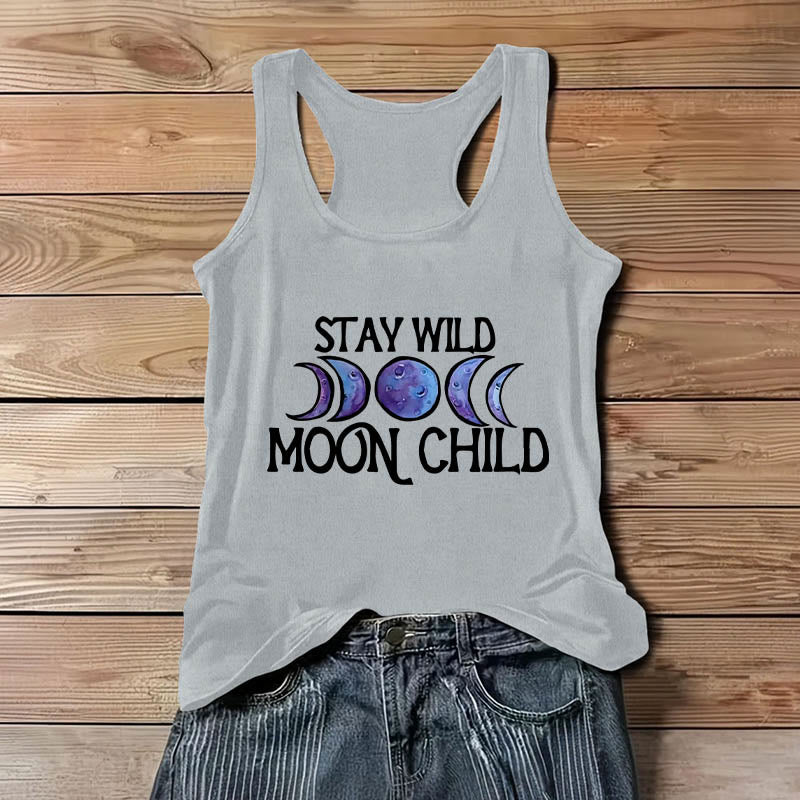 Olivenorma "MANTENTE SALVAJE, NIÑA DE LA LUNA" Camiseta sin mangas espiritual suave con fases lunares - image 8
