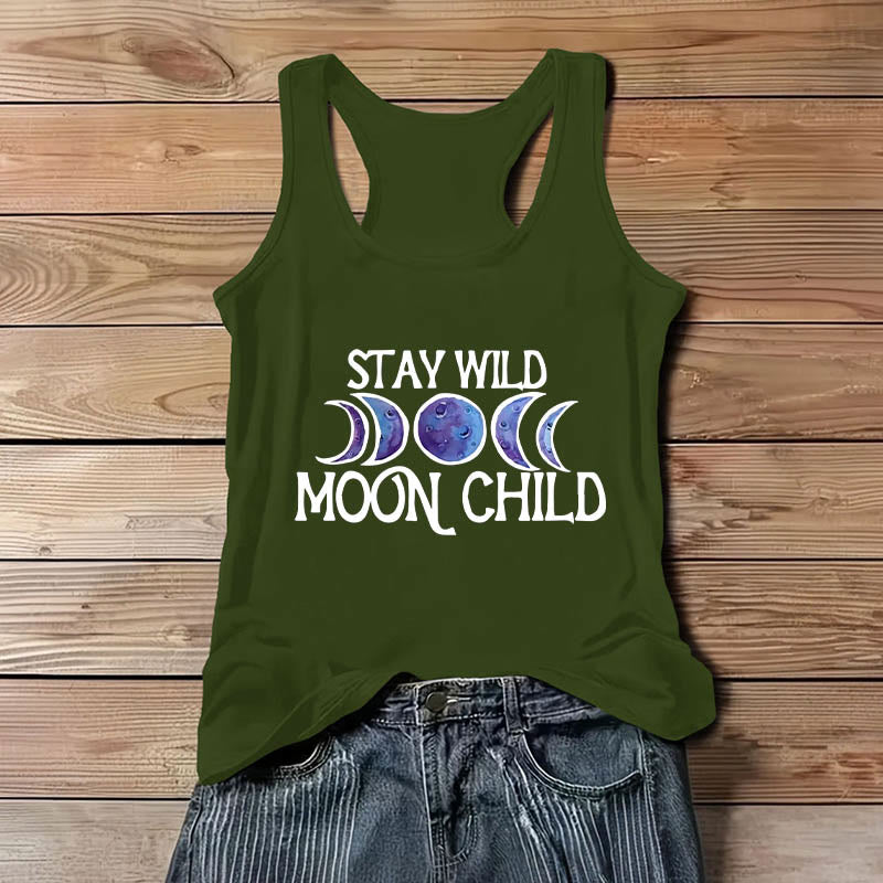 Olivenorma "MANTENTE SALVAJE, NIÑA DE LA LUNA" Camiseta sin mangas espiritual suave con fases lunares - image 12